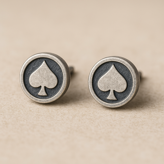 Pik Ohrstecker Rund silber