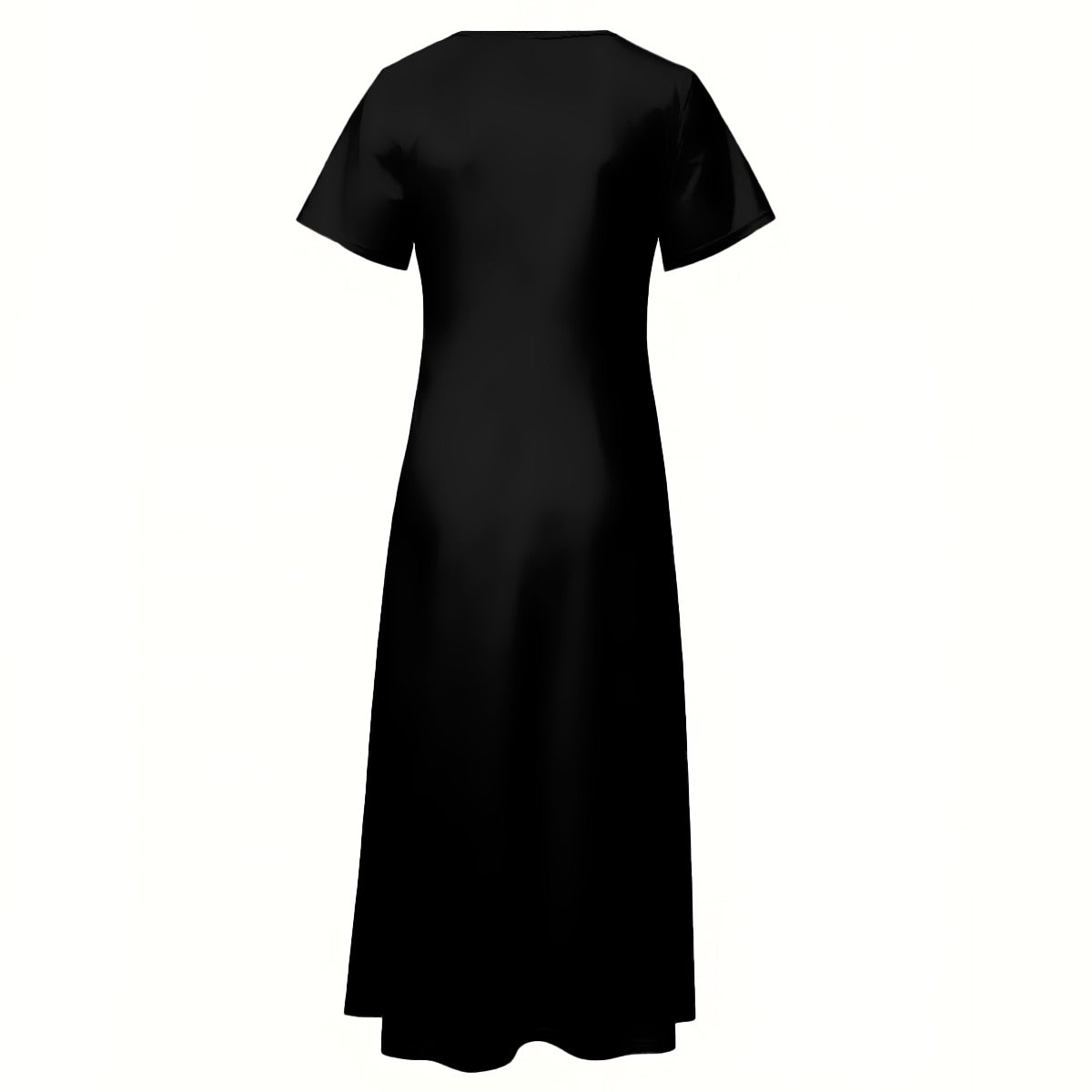 Queen of Spades Elegantes Jersey Kleid mit V Ausschnitt und Seitenschlitz