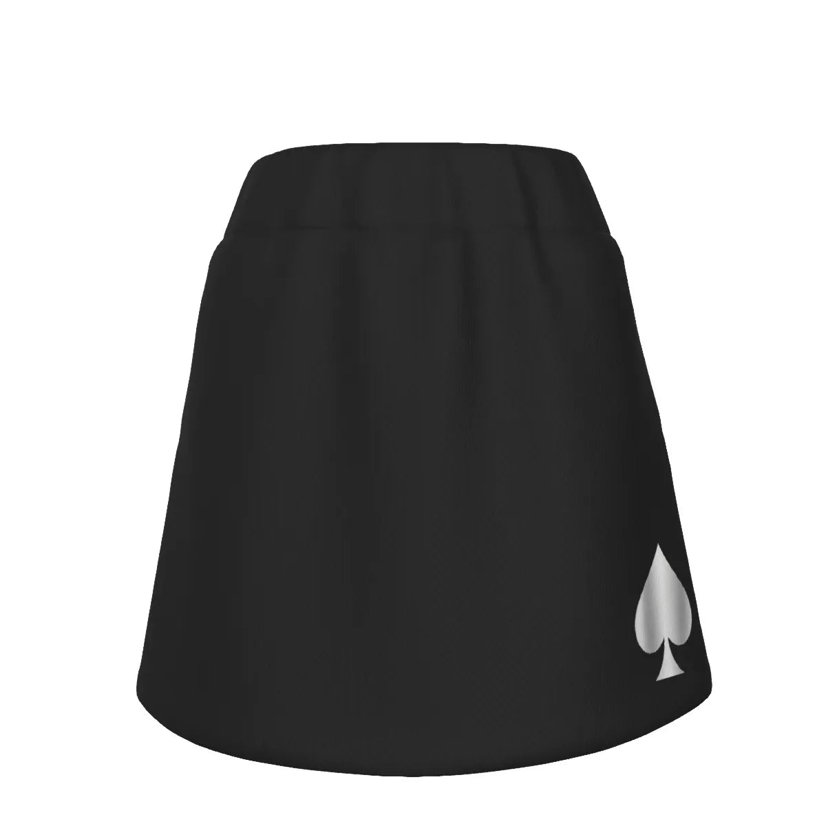 Queen of Spades Sportrock aus weichem Polyester mit integrierten Shorts, mittlerer Taille und elegantem, figurbetontem Schnitt – ideal für Training und Freizeit. Silber Pik