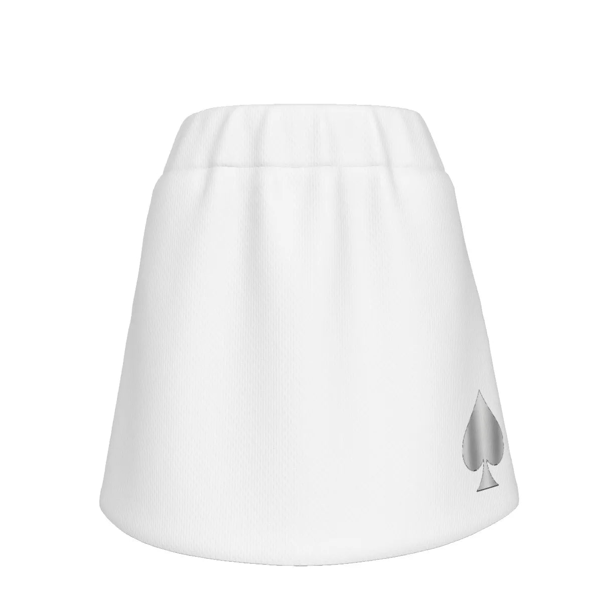 Queen of Spades Sportrock aus weichem Polyester mit integrierten Shorts, mittlerer Taille und elegantem, figurbetontem Schnitt – ideal für Training und Freizeit. Silber Pik Weißer rock