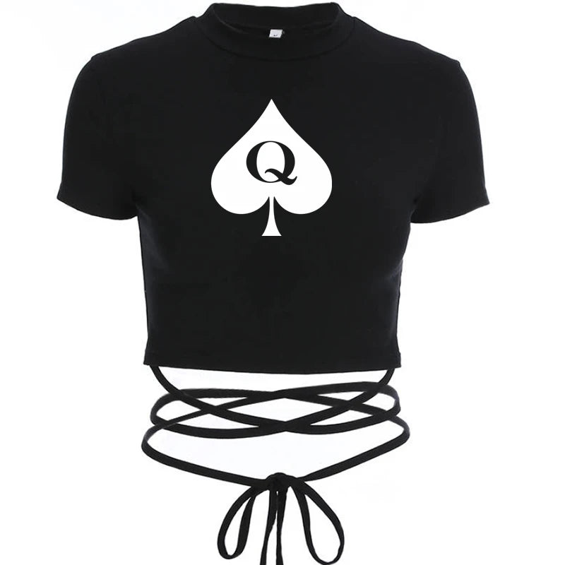 Queen of Spades Top BBC, Pik, Qos, Hotwife Oberteil mit Bändern 14 Varianten zur Auswahl