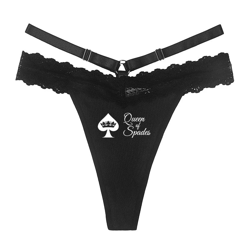 Queen of Spades String Schwarze Spitzen BBC Qos Hotwife