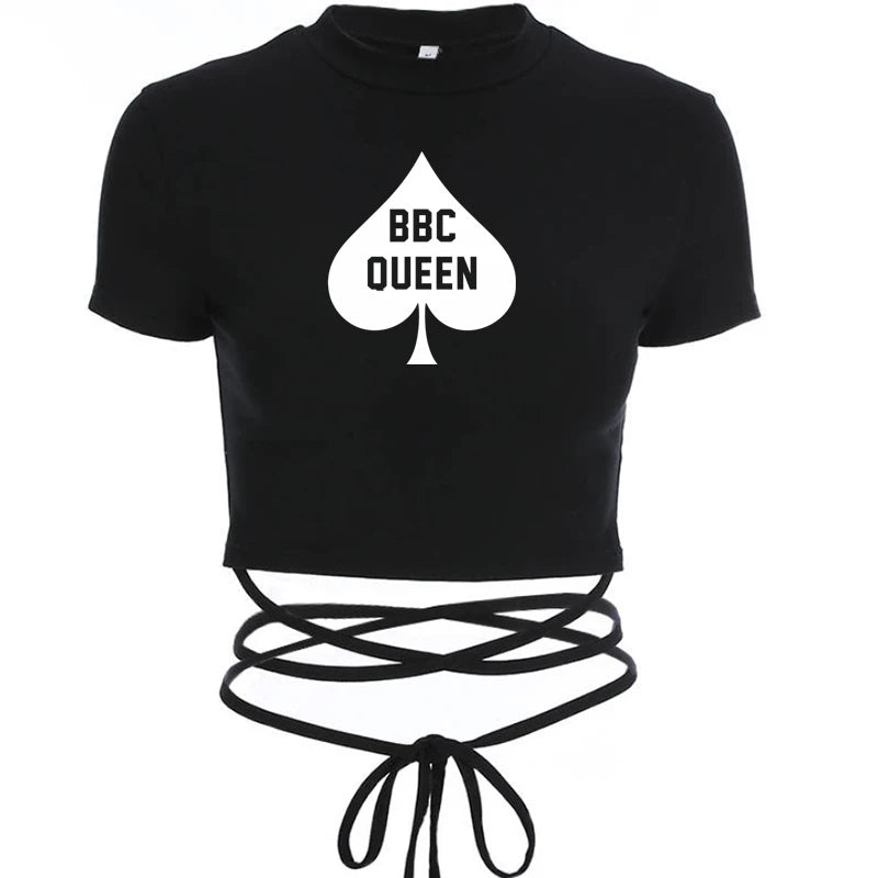 Queen of Spades Top BBC, Pik, Qos, Hotwife Oberteil mit Bändern 14 Varianten zur Auswahl