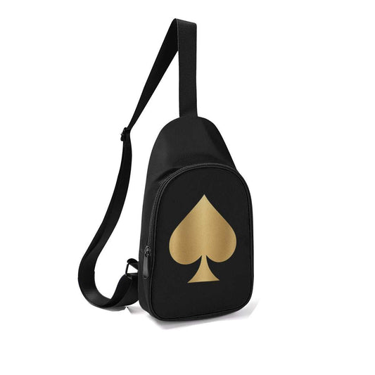 Queen of Spades Brusttasche in vier Varianten mit verstellbarem Schulterriemen und Reißverschluss, ideal für QOS Hotwife Accessoires und Alltag.