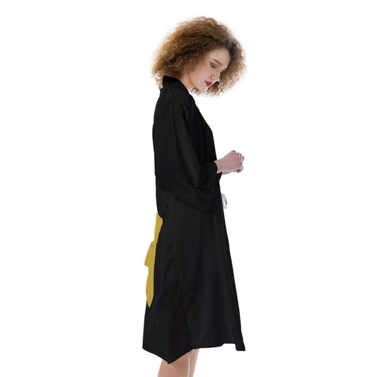 Queen of Spades Satin Kimono mit abnehmbarem Taillengürtel in elegantem Design