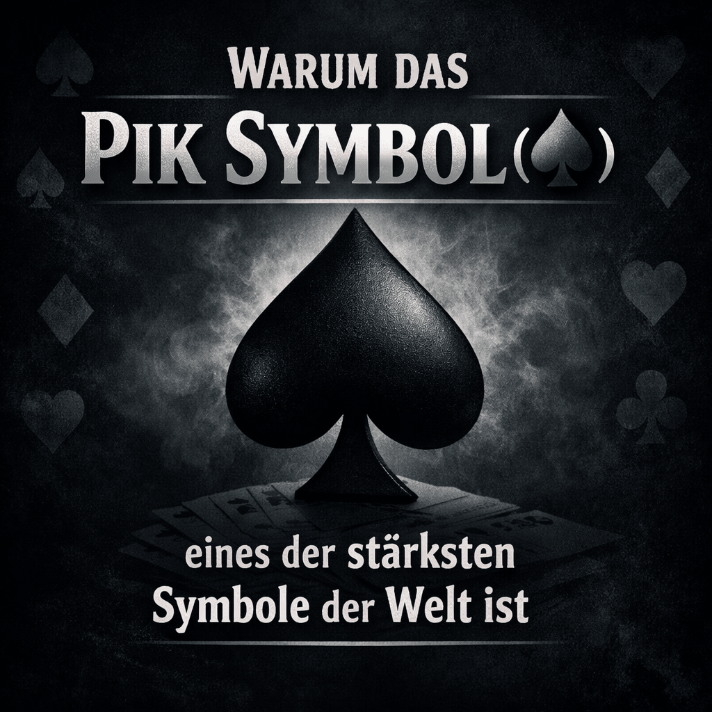 Warum das Symbol (♠) eines der stärksten Symbole der Welt ist in schwarzer Farbe auf weißem Hintergrund