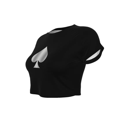 Queen of Spades Luxus Crop Top mit freiliegender Taille
