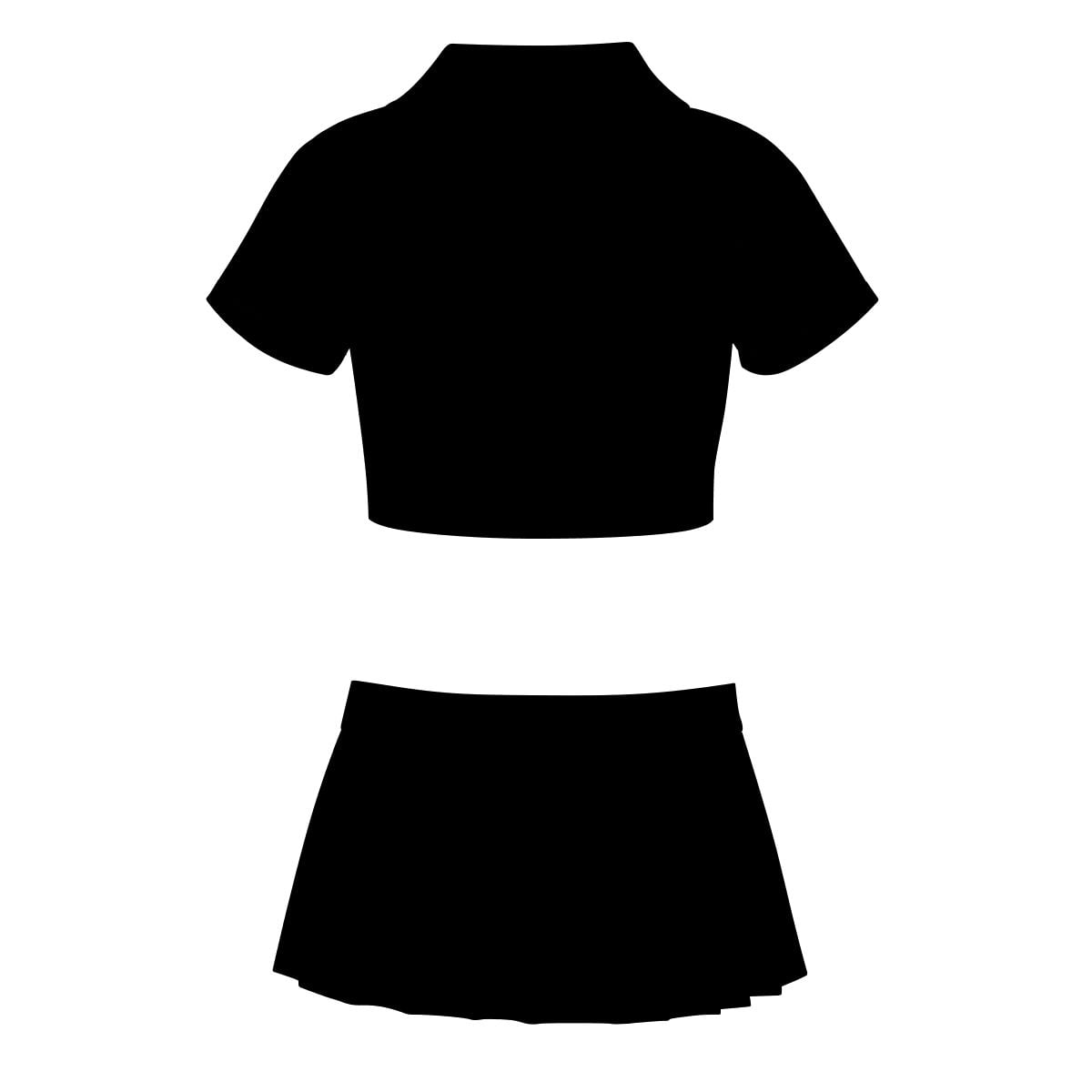 Queen of Spades QOS Damen Top und Minirock Set in Schwarz und Gold mit tiefem Ausschnitt und figurbetontem Schnitt