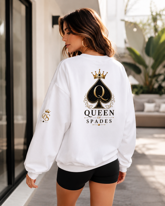 Queen of Spades Unisex Sweatshirt – Klassischer QOS Pullover mit Spade-Logo