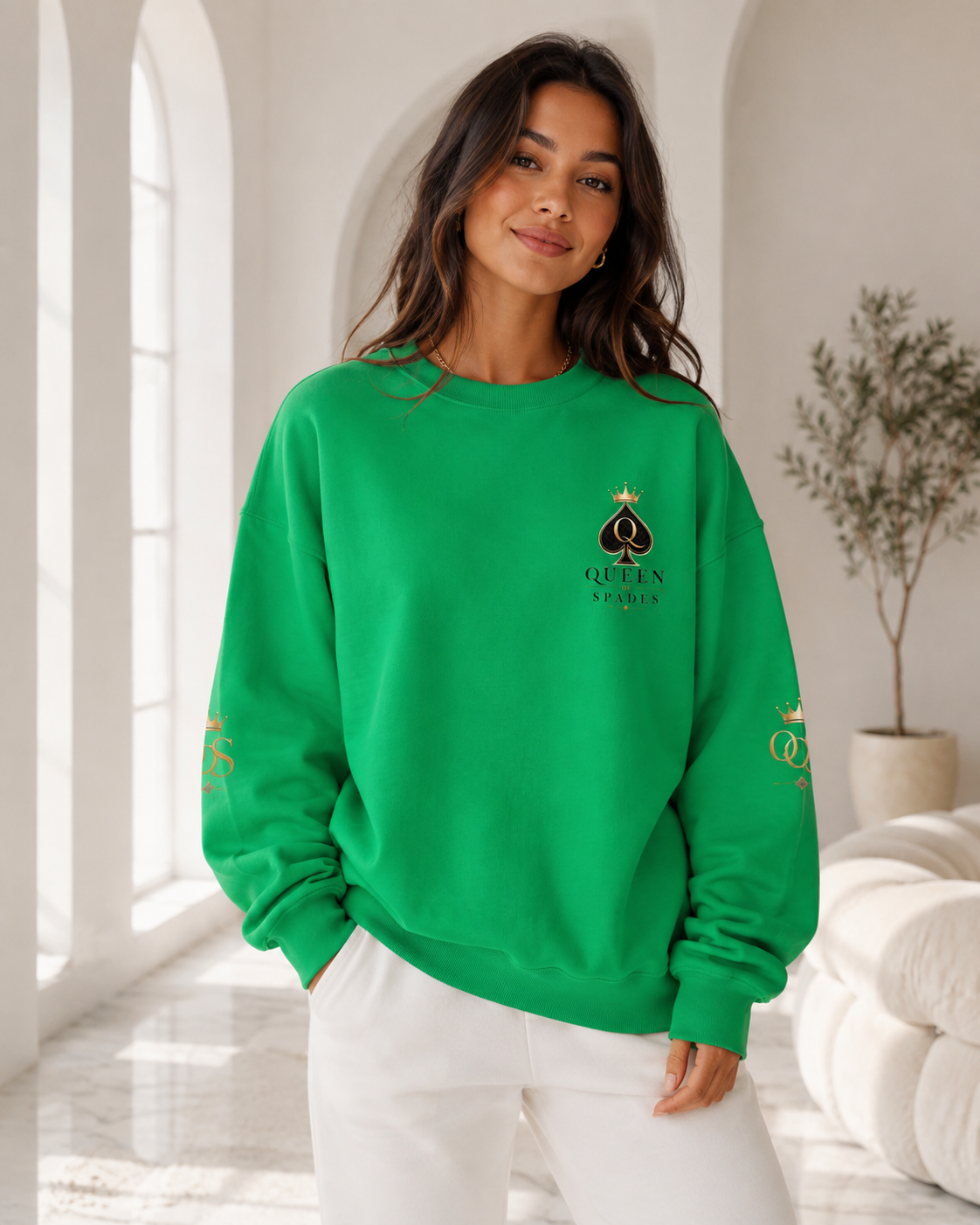 Queen of Spades Unisex Sweatshirt – Klassischer QOS Pullover mit Spade-Logo