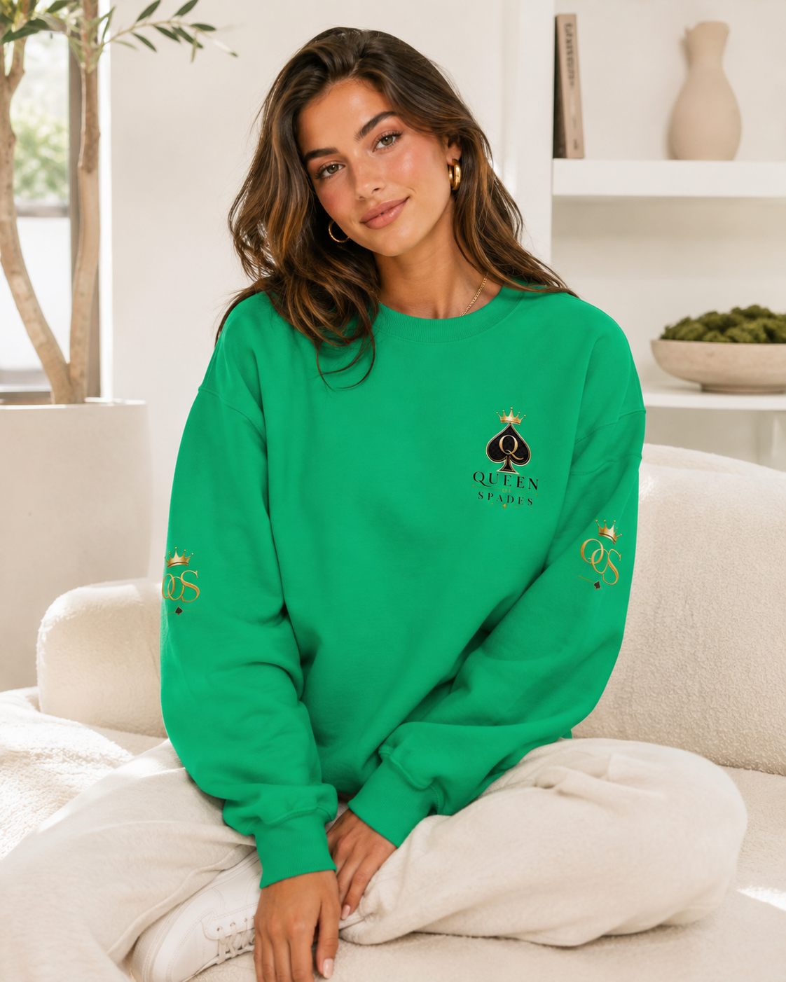 Queen of Spades Unisex Sweatshirt – Klassischer QOS Pullover mit Spade-Logo