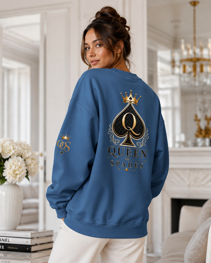 Queen of Spades Unisex Sweatshirt – Klassischer QOS Pullover mit Spade-Logo