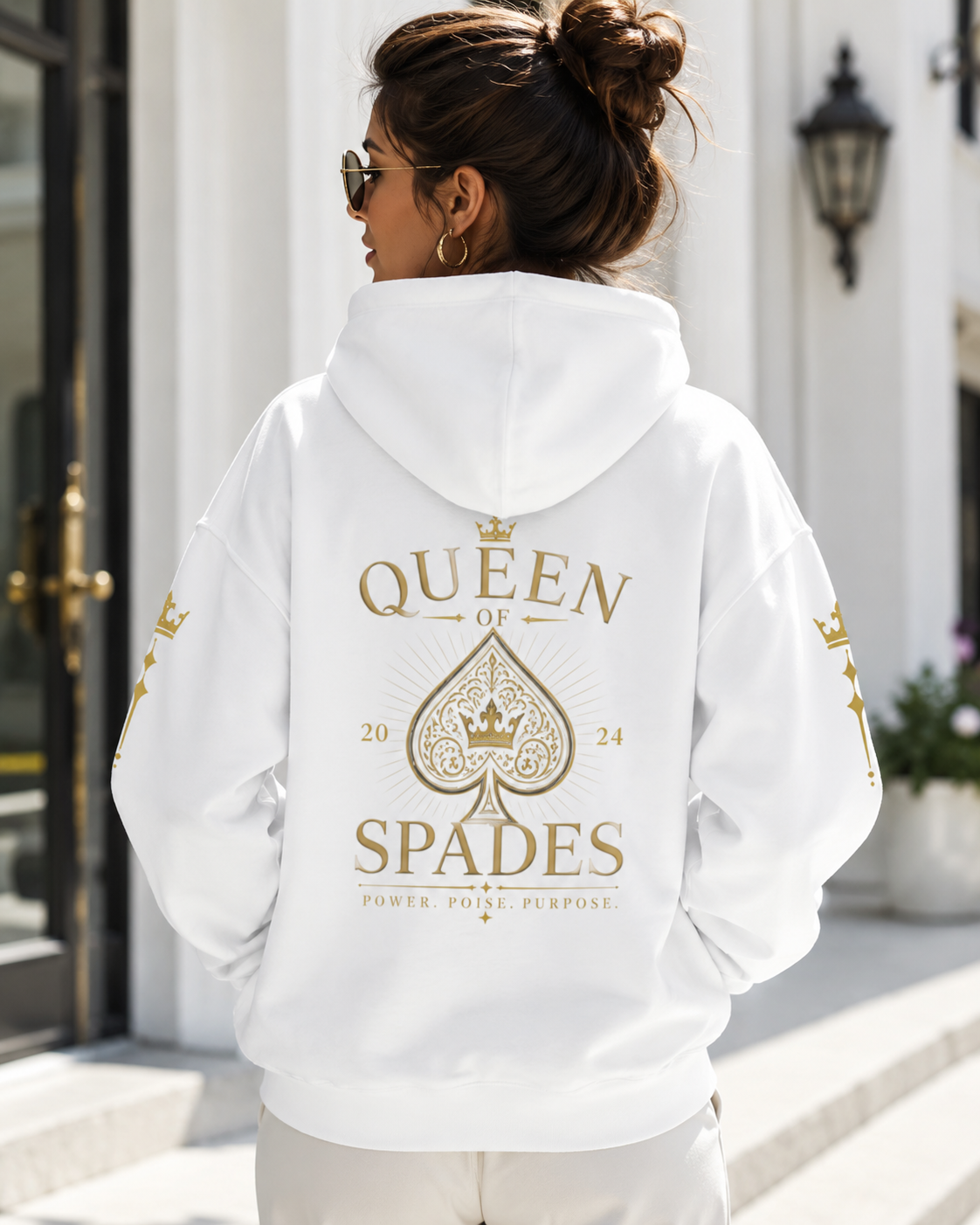 Queen of Spades Unisex Kapuzenjacke – Schwarzer QOS Hoodie mit Reißverschluss