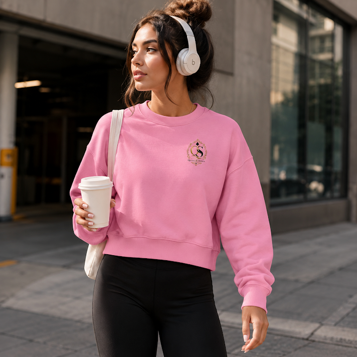 Queen of Spades Damen Sweatshirt mit Rundhals und Pik Spade-Logo in Bio-Baumwolle
