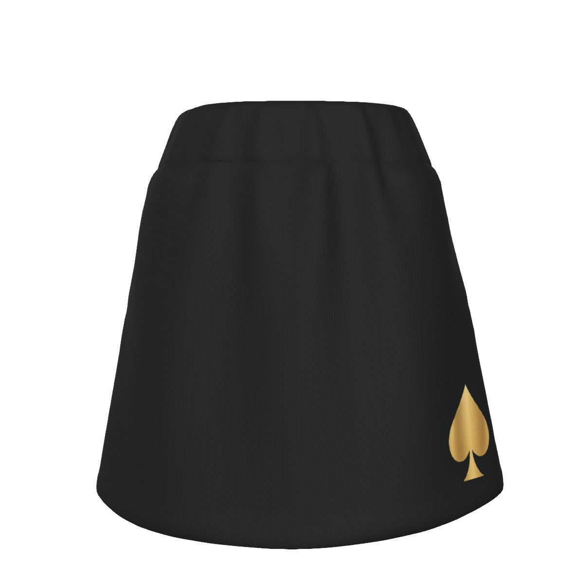 Queen of Spades Sportrock aus weichem Polyester mit integrierten Shorts, mittlerer Taille und elegantem, figurbetontem Schnitt – ideal für Training und Freizeit. Goldenes Pik