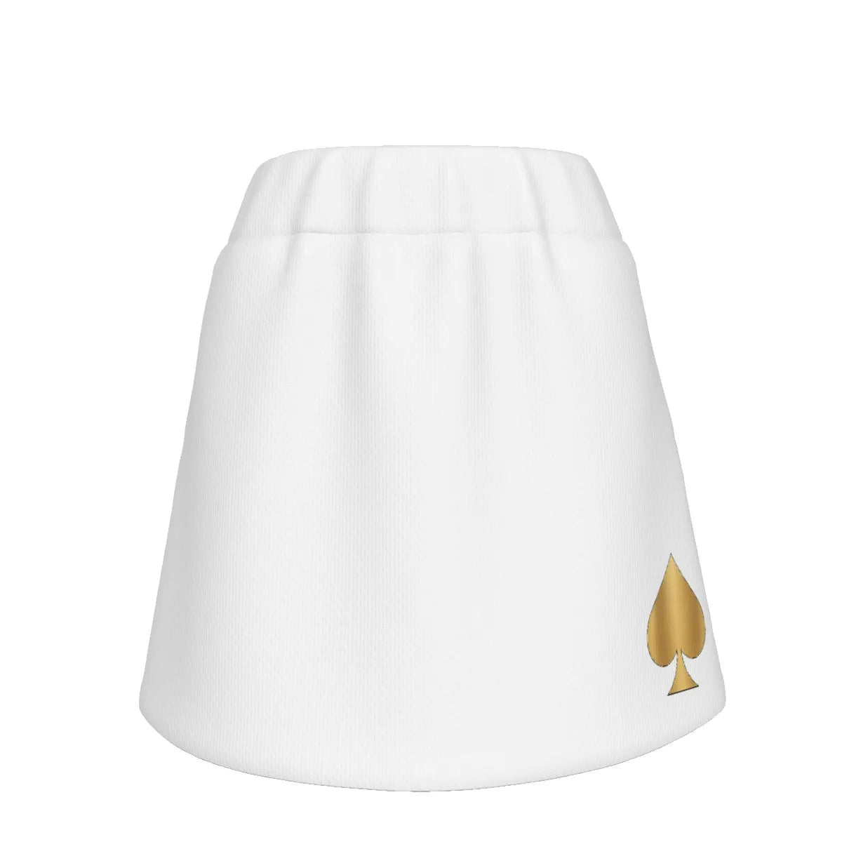 Queen of Spades Sportrock aus weichem Polyester mit integrierten Shorts, mittlerer Taille und elegantem, figurbetontem Schnitt – ideal für Training und Freizeit. Gold Pik Weißer rock 