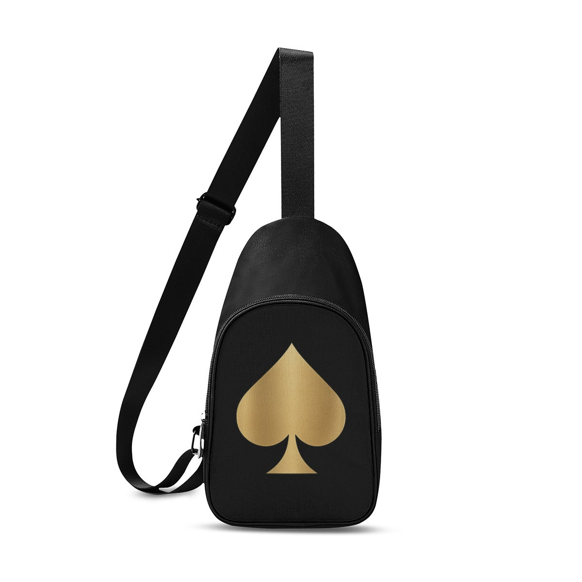 Queen of Spades klassische Brusttasche mit einseitigem Print, Vorderansicht.