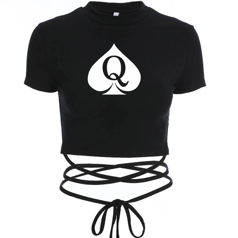 Queen of Spades Top BBC, Pik, Qos, Hotwife Oberteil mit Bändern 14 Varianten zur Auswahl