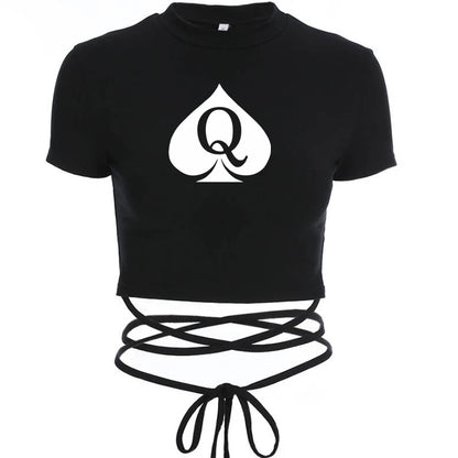 Queen of Spades Top BBC, Pik, Qos, Hotwife Oberteil mit Bändern 14 Varianten zur Auswahl