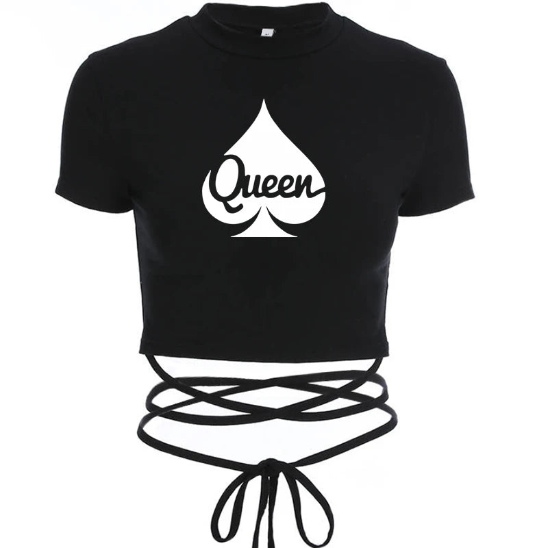 Queen of Spades Top BBC, Pik, Qos, Hotwife Oberteil mit Bändern 14 Varianten zur Auswahl