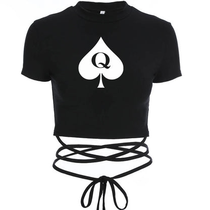 Queen of Spades Top BBC, Pik, Qos, Hotwife Oberteil mit Bändern 14 Varianten zur Auswahl