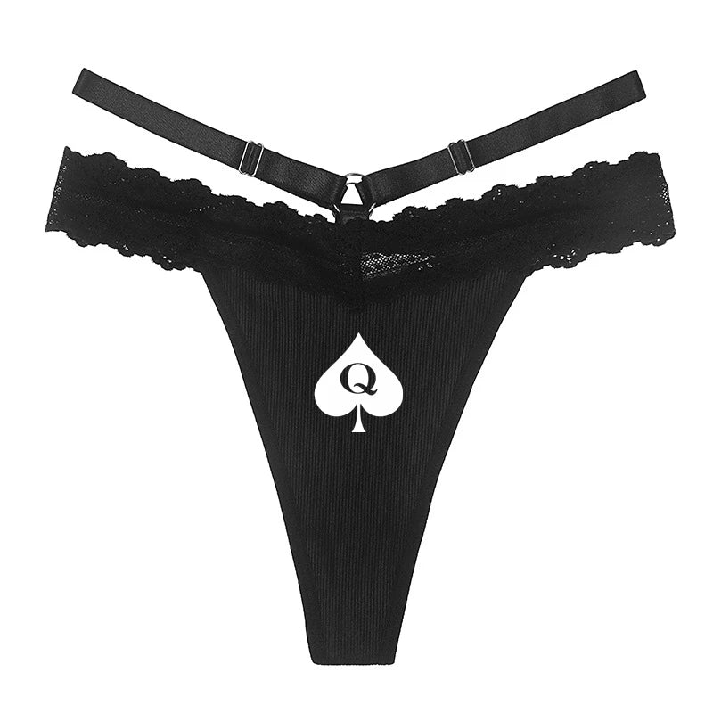 Queen of Spades String Schwarze Spitzen BBC Qos Hotwife