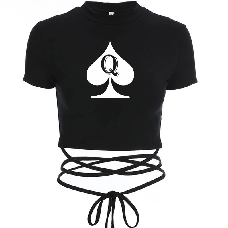 Queen of Spades Top BBC, Pik, Qos, Hotwife Oberteil mit Bändern 14 Varianten zur Auswahl
