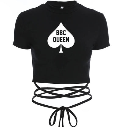 Queen of Spades Top BBC, Pik, Qos, Hotwife Oberteil mit Bändern 14 Varianten zur Auswahl