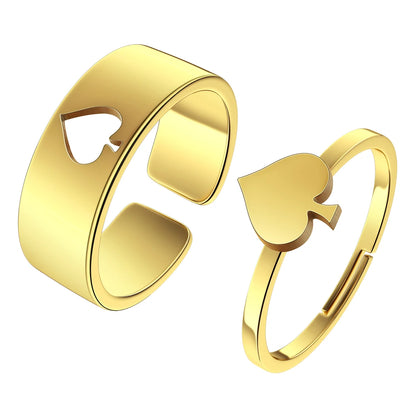  Edelstahl Gold Ring mit Pik QOS BBC Hotwife