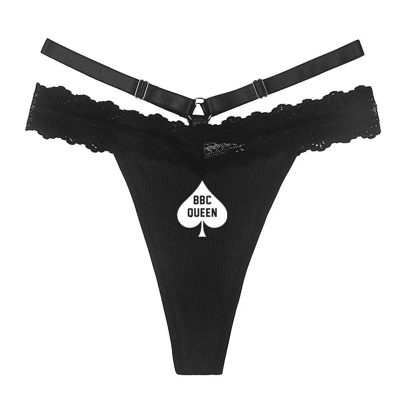 Queen of Spades String Schwarze Spitzen BBC Qos Hotwife