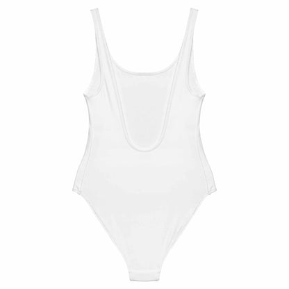 Weißer Queen of Spades Badeanzug, femininer Schnitt und UV-Schutz für Strand und Pool
