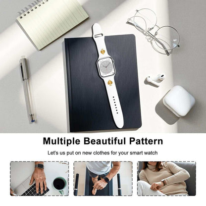 Queen of Spades Premium Silikonarmband für Apple Watch mit Pik-Design und UV-Druck, kompatibel mit 38-44mm Modellen.