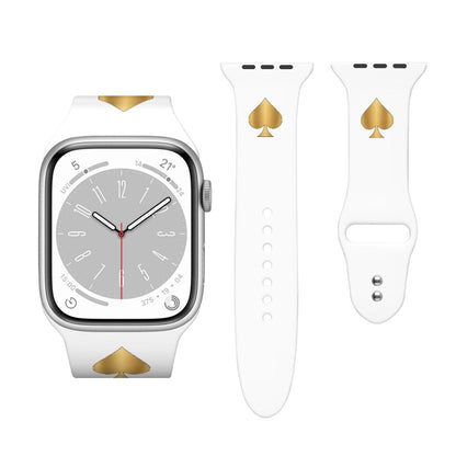 Queen of Spades Premium Silikonarmband mit Pik-Design für Apple Watch 38-44mm