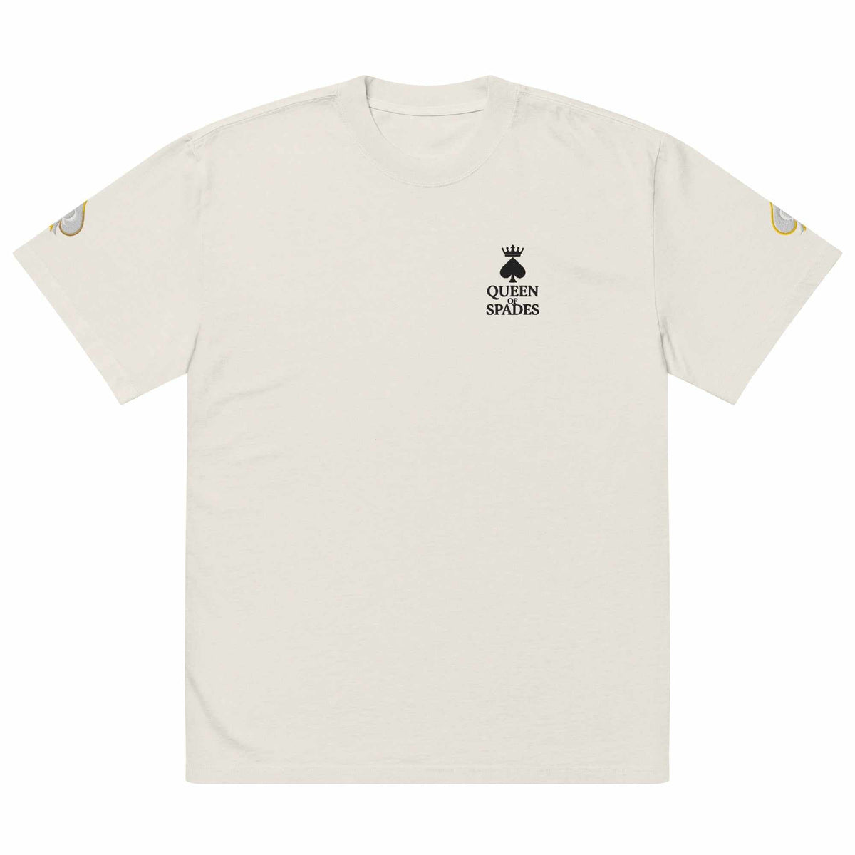 Queen of Spades Oversized T-Shirt mit faded Pik Spade-Logo in vintage Look und lockerer Passform