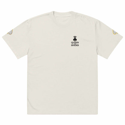 Queen of Spades Oversized T-Shirt mit faded Pik Spade-Logo in vintage Look und lockerer Passform