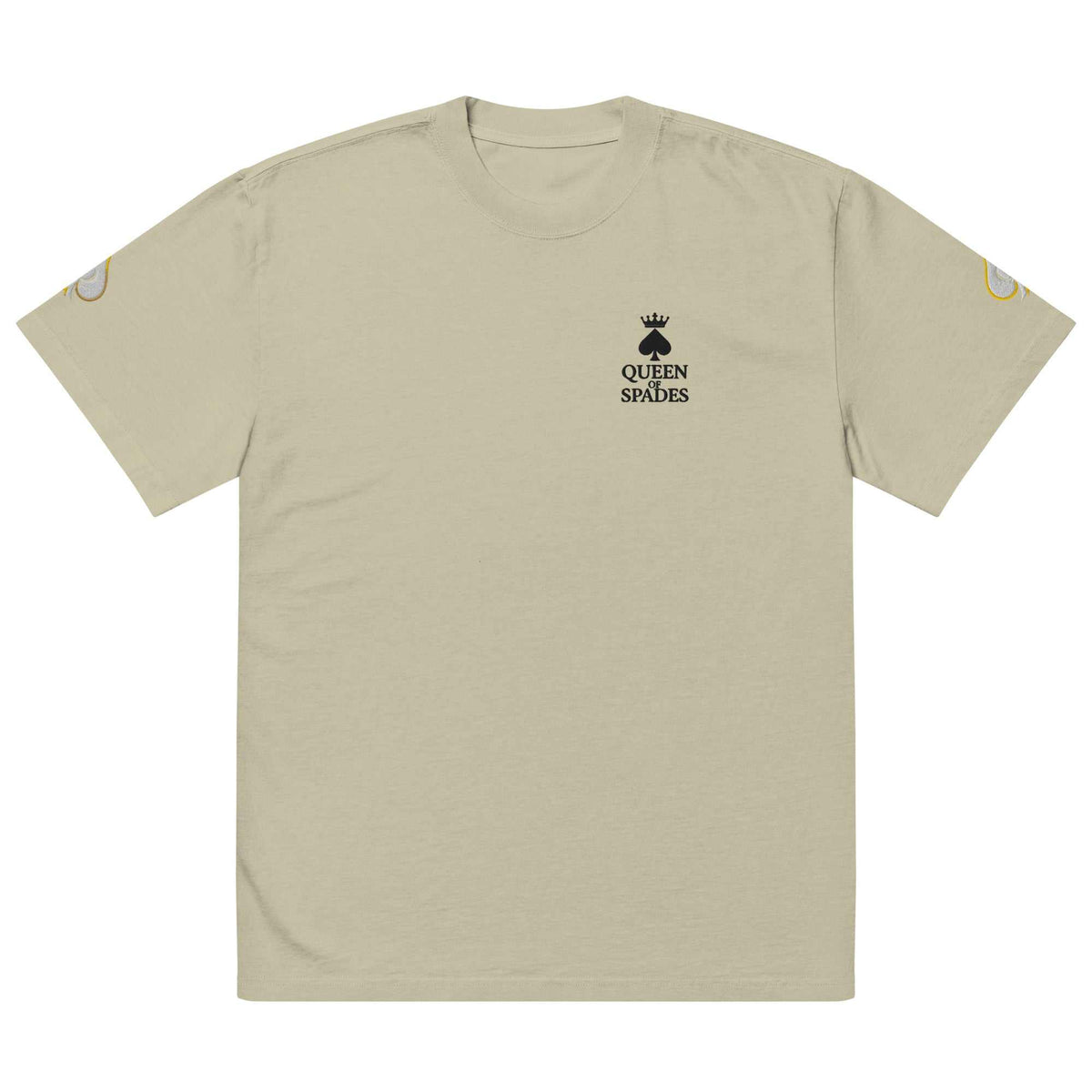 Queen of Spades Oversized T-Shirt mit vintage faded Look und Pik Spade-Logo in lässiger Streetwear-Passform