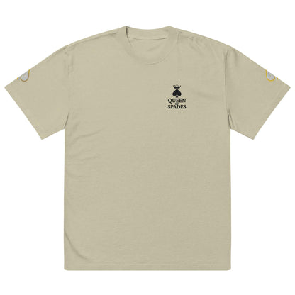 Queen of Spades Oversized T-Shirt mit vintage faded Look und Pik Spade-Logo in lässiger Streetwear-Passform