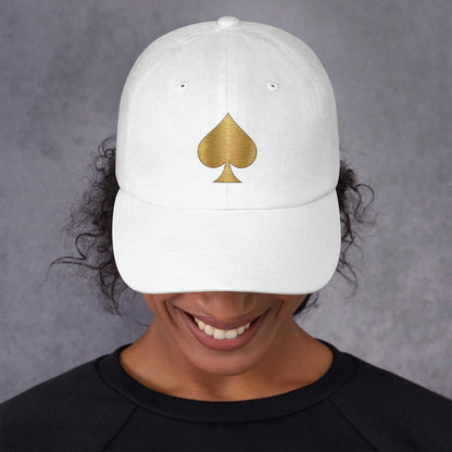 Queen of Spades Cap Goldenes Pik Schwarz/Weiß Accessoires - Queen - of - Spades - Store