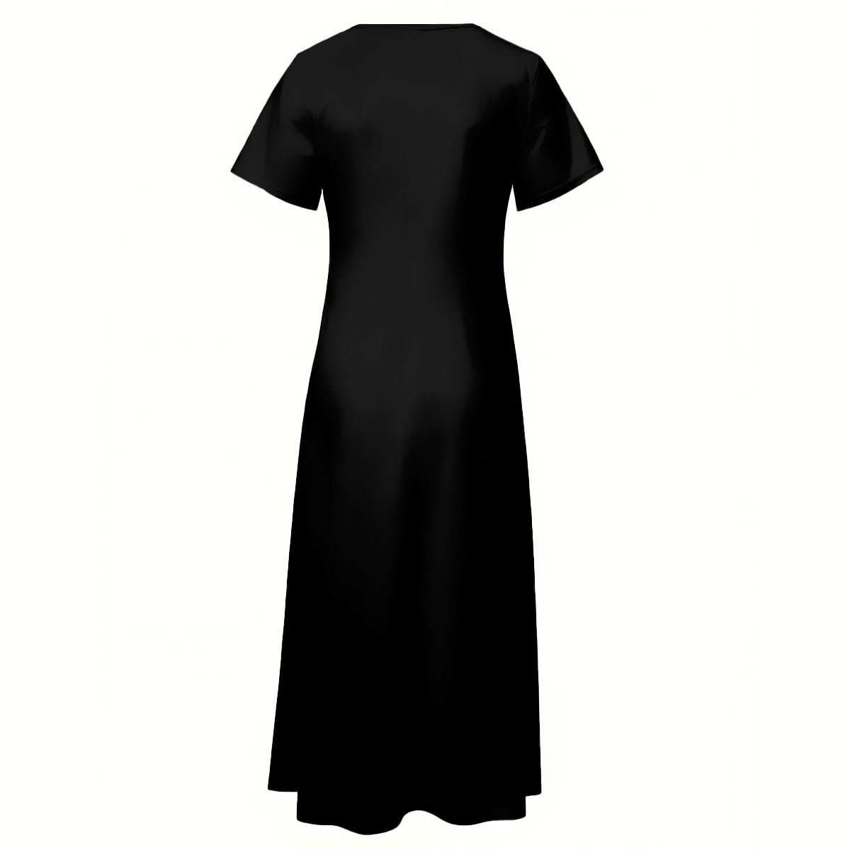 Queen of Spades Elegantes Jersey Kleid mit V Ausschnitt und Seitenschlitz - Queen - of - Spades - Store