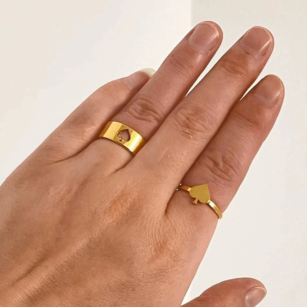 Queen of Spades Ring Edelstahl Pik Schmuck Versprechensring Paar Ringe - Queen - of - Spades - Store