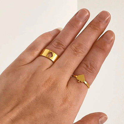 Queen of Spades Ring Edelstahl Pik Schmuck Versprechensring Paar Ringe - Queen - of - Spades - Store