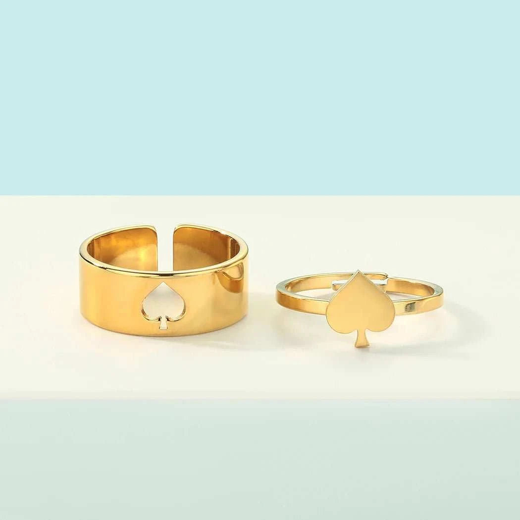 Queen of Spades Ring Edelstahl Pik Schmuck Versprechensring Paar Ringe - Queen - of - Spades - Store