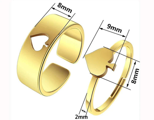 Queen of Spades Ring Edelstahl Pik Schmuck Versprechensring Paar Ringe - Queen - of - Spades - Store