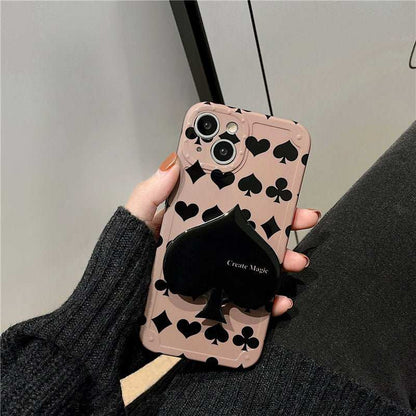 Silikonhülle Queen of Spades schwarze flexible Schutzhülle für Apple mit Pik-Symbol