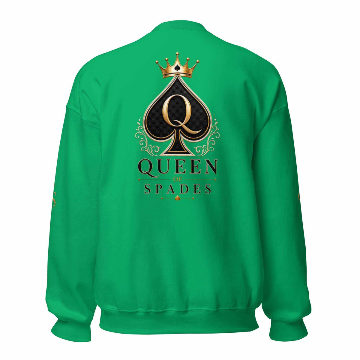 Queen of Spades Unisex Sweatshirt mit klassischem Rundhals und dezentem Spade-Logo in Indigo Blue