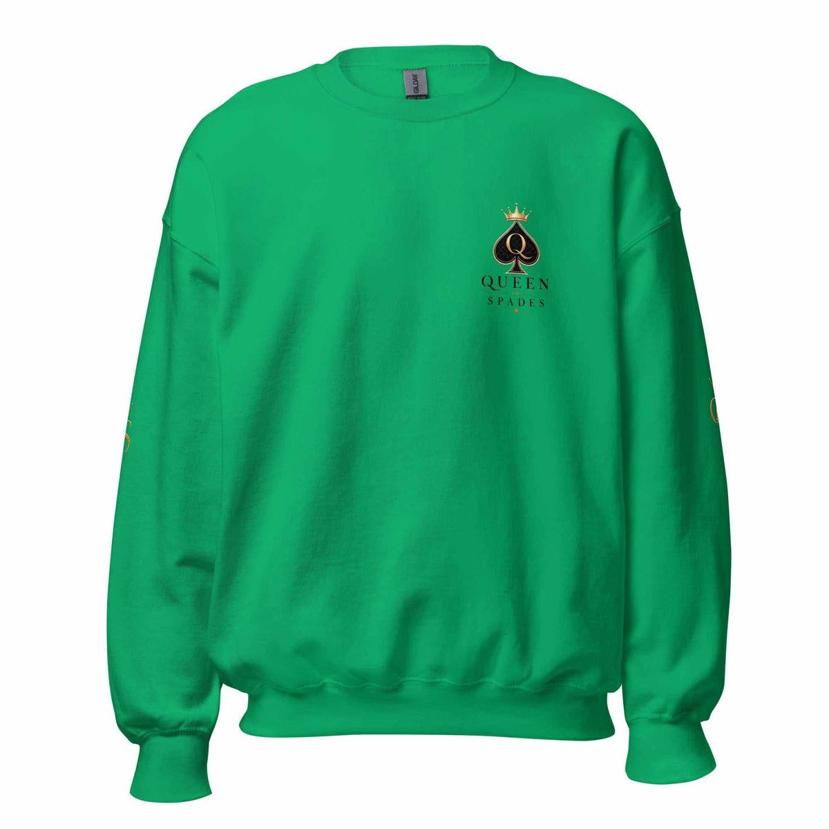 Queen of Spades Unisex Sweatshirt mit klassischem Rundhalsausschnitt und dezentem Spade-Logo in Indigo Blue, weicher Baumwoll-Polyester-Mix