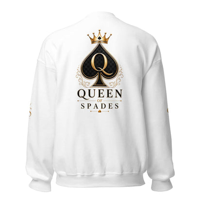 Queen of Spades Unisex Sweatshirt mit klassischem Rundhals und dezenter Spade-Logo-Applikation in Indigo Blue
