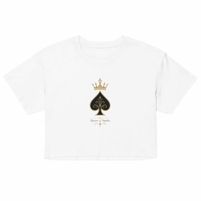 Queen of Spades Damen T-Shirt mit dezentem Pik Logo und modernem Cropped Fit