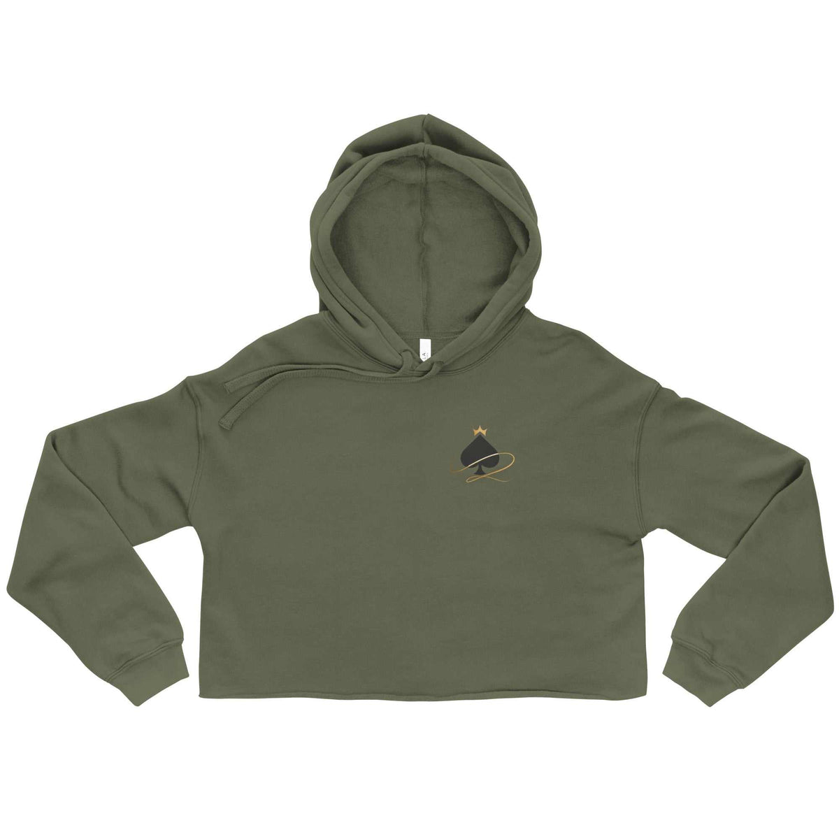Damen Queen of Spades Hoodie in Cropped Fit mit weichem Fleece und dezentem Pik Spade-Logo