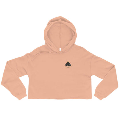 Queen of Spades Damen Hoodie mit Pik Spade-Logo und cropped Schnitt in Schwarz